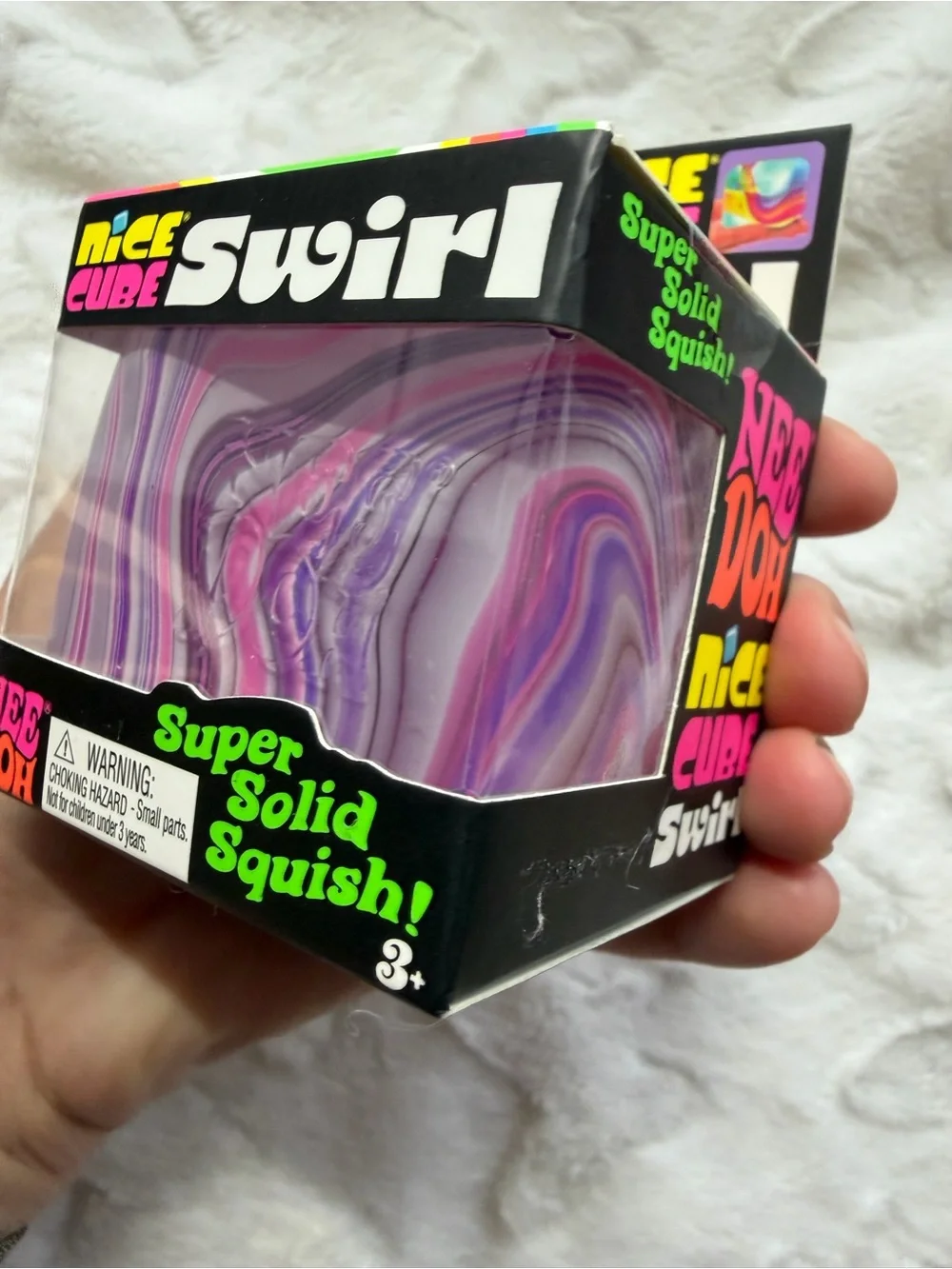 🩶🩷💜 NIB NEEDOH by Schylling – Nice Cube Swirl | Gray, Pink & Purple ✨